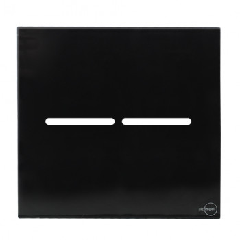 Placa p/ 2 Interruptores 4x4 - Novara Glass Preto Brilhante